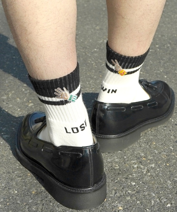 じゃんけん刺繍ラインソックス