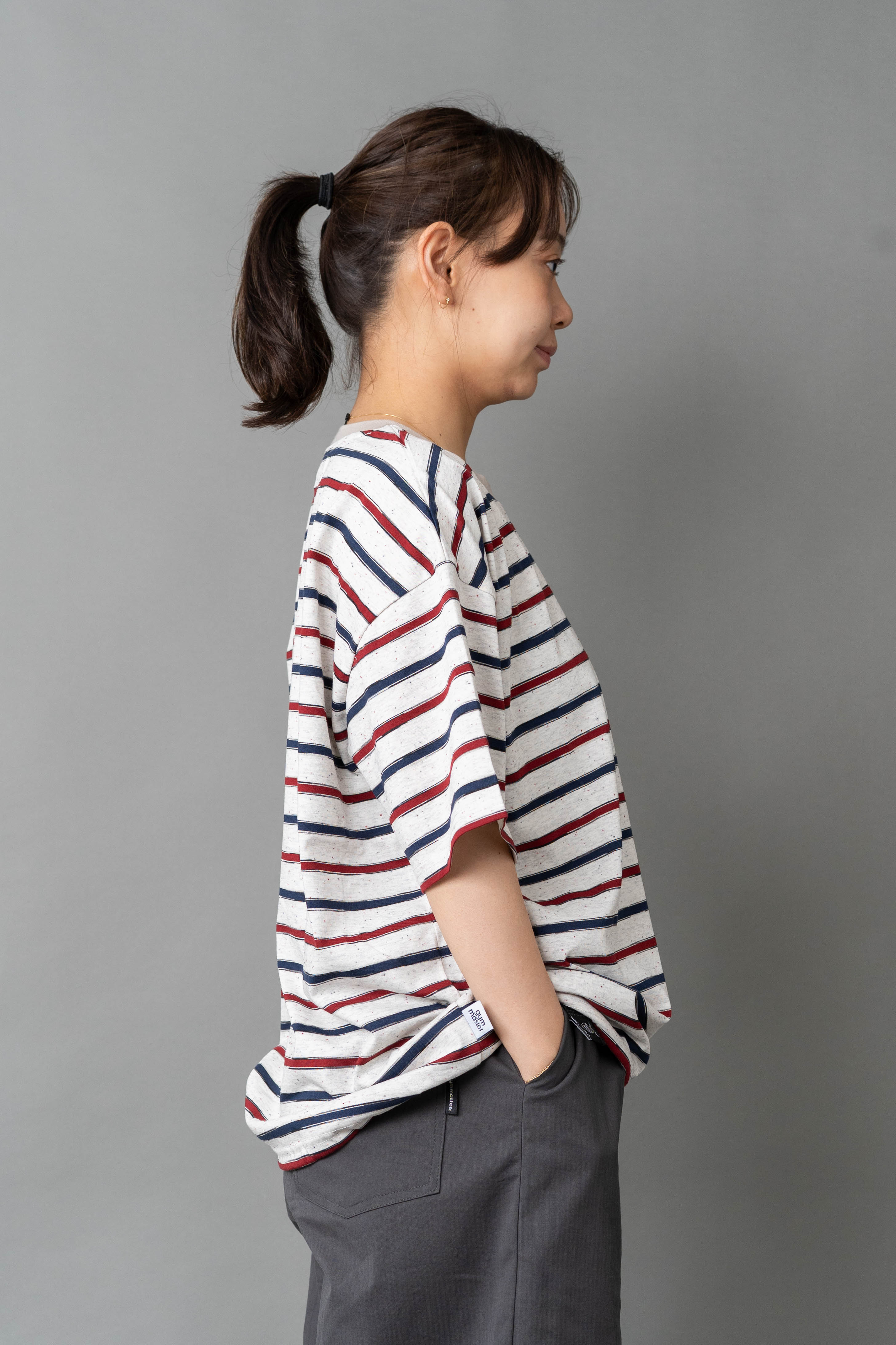 ブルドッグ刺繍ボーダービッグTee