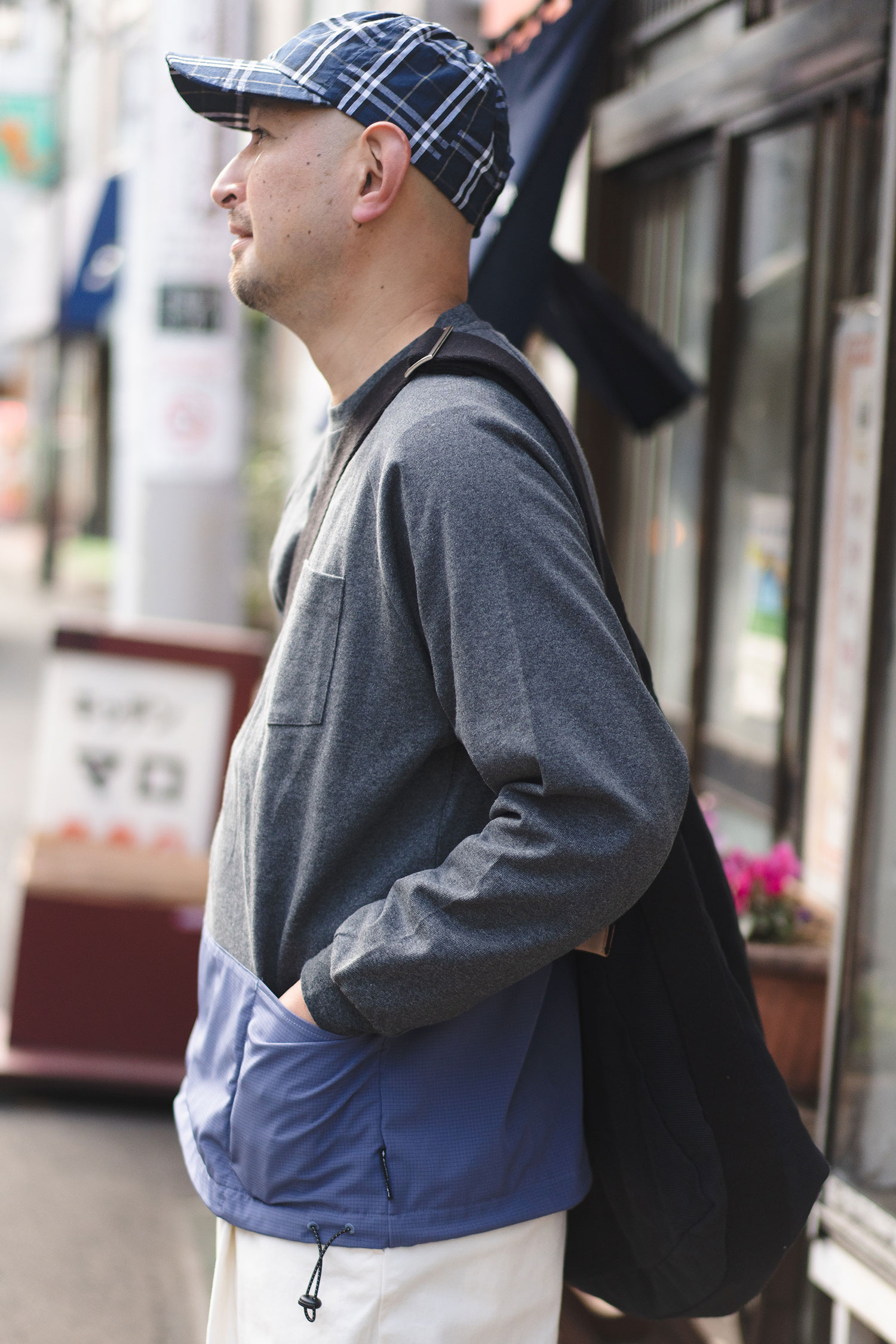 天竺切り替えロンT