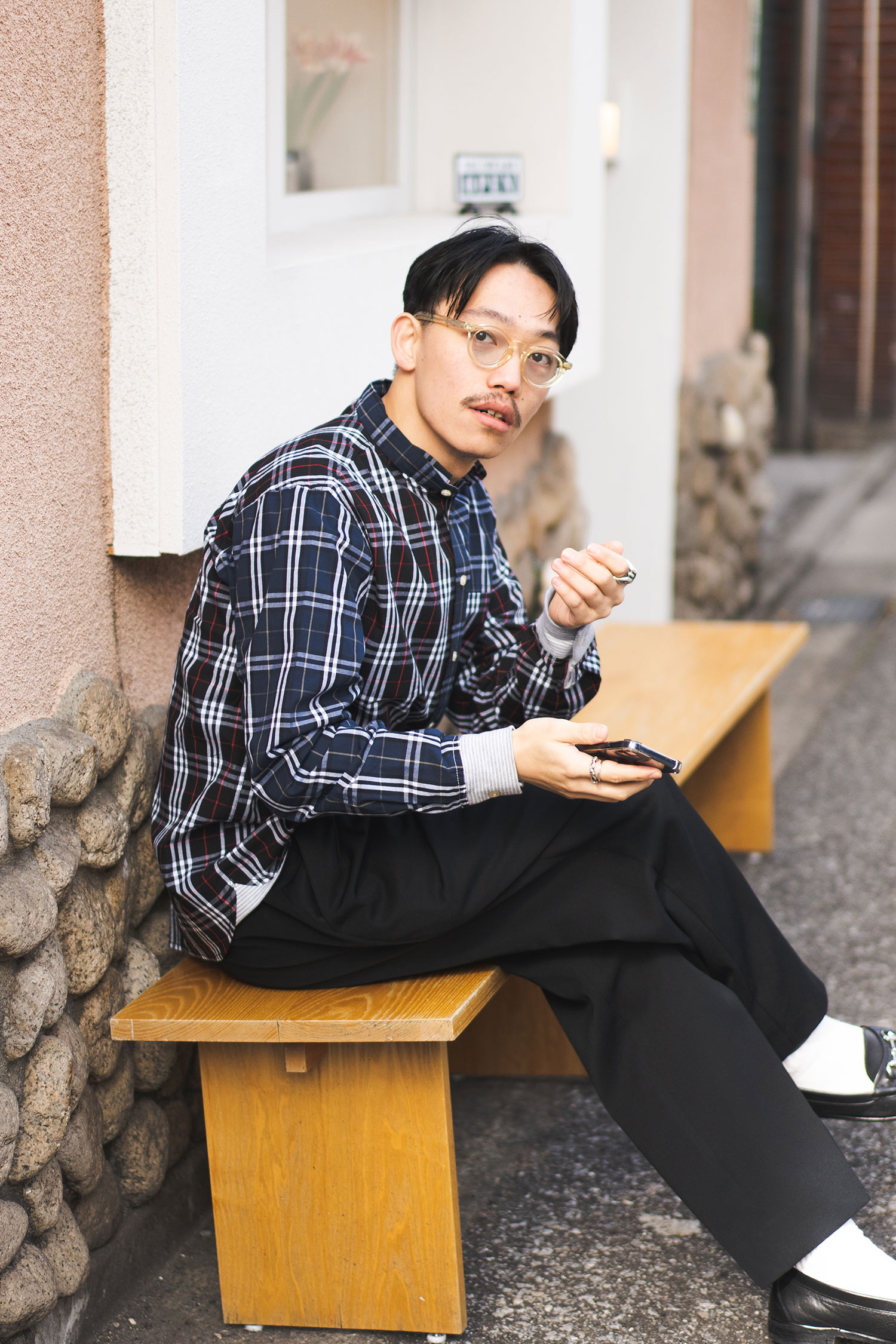 2WAYショールカラーL/Sシャツ